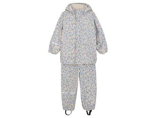 Beige regnsæt fra Celavi med blå blomster 310466 6941 blue bell